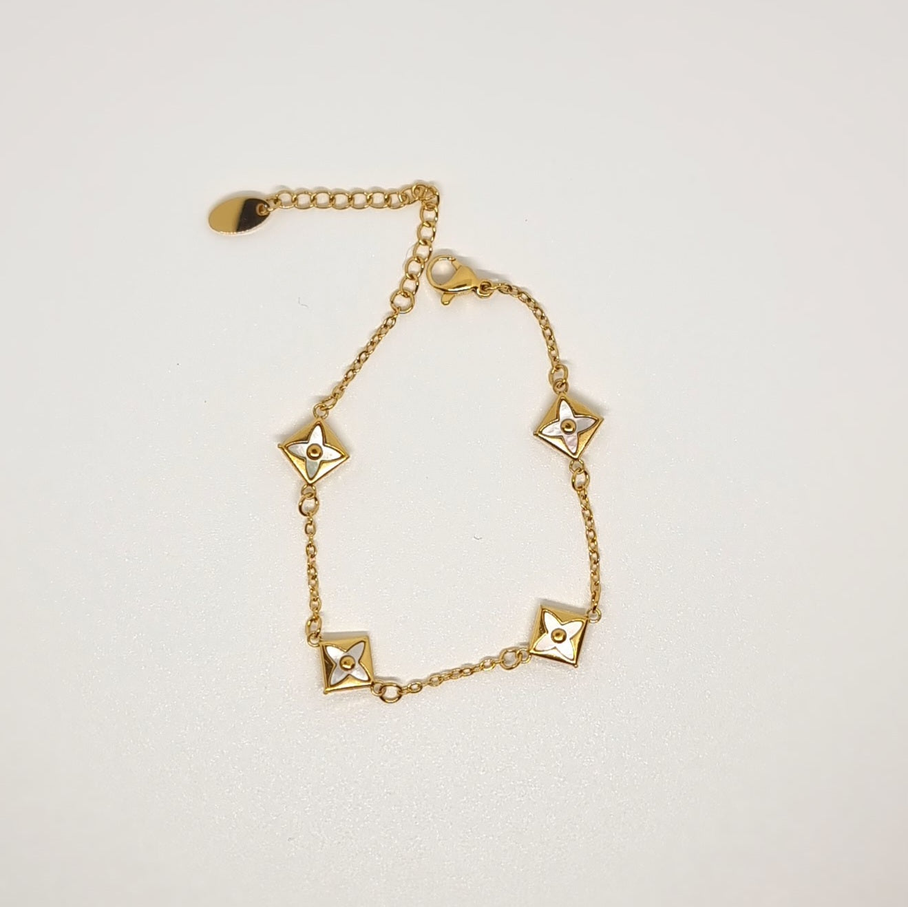 White Diamond Chain Link Bracelet