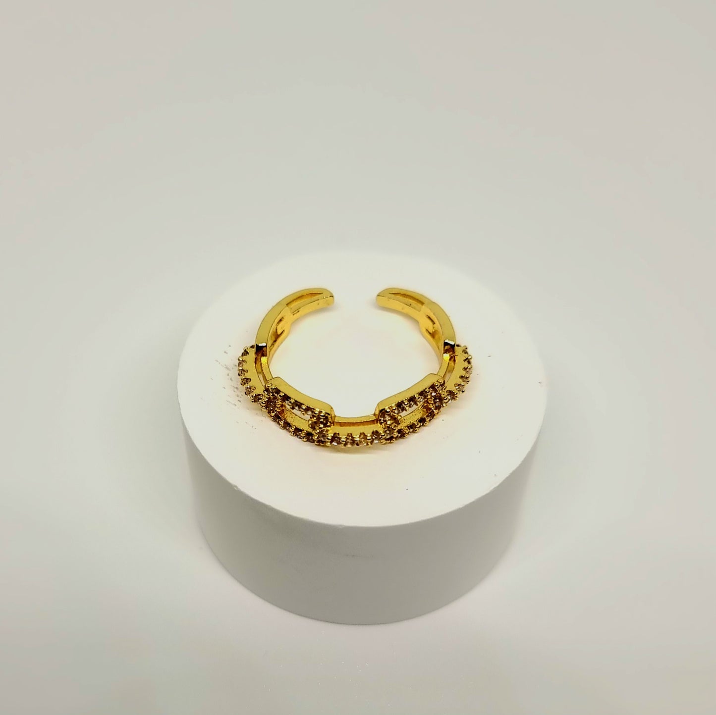 Diamond Link Adjustable Ring