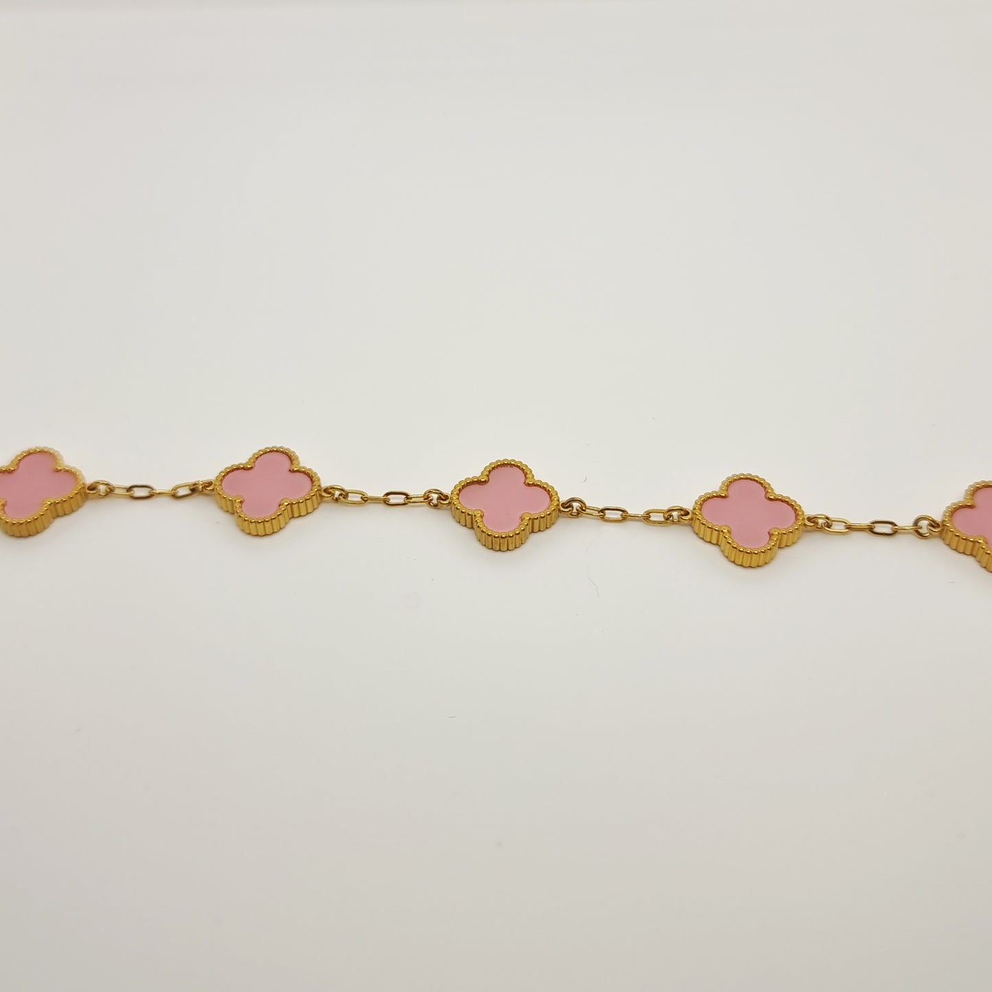 13mm Pink Gold-Plated Four-Leaf Clover Bracelet