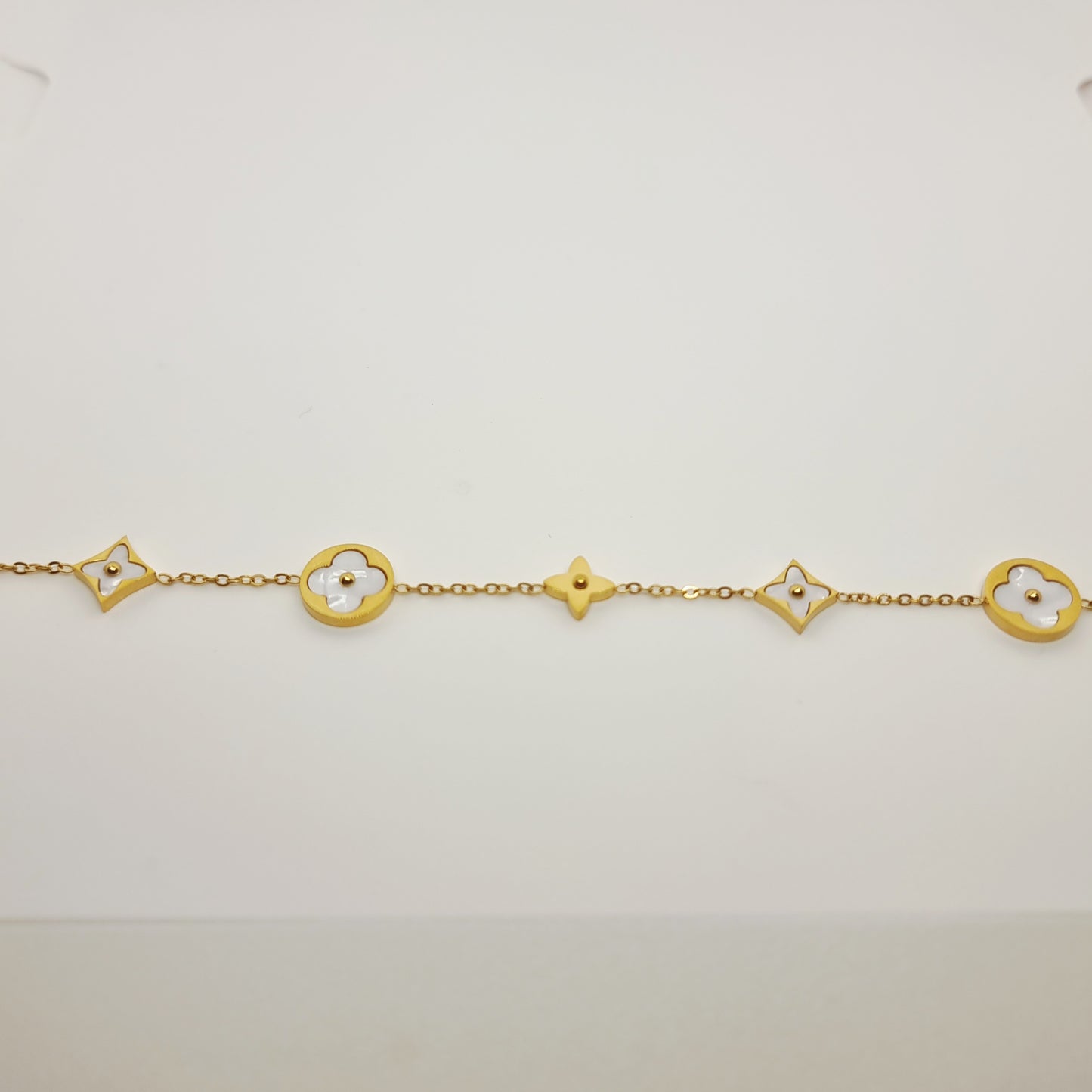 White Drop Link Bracelet