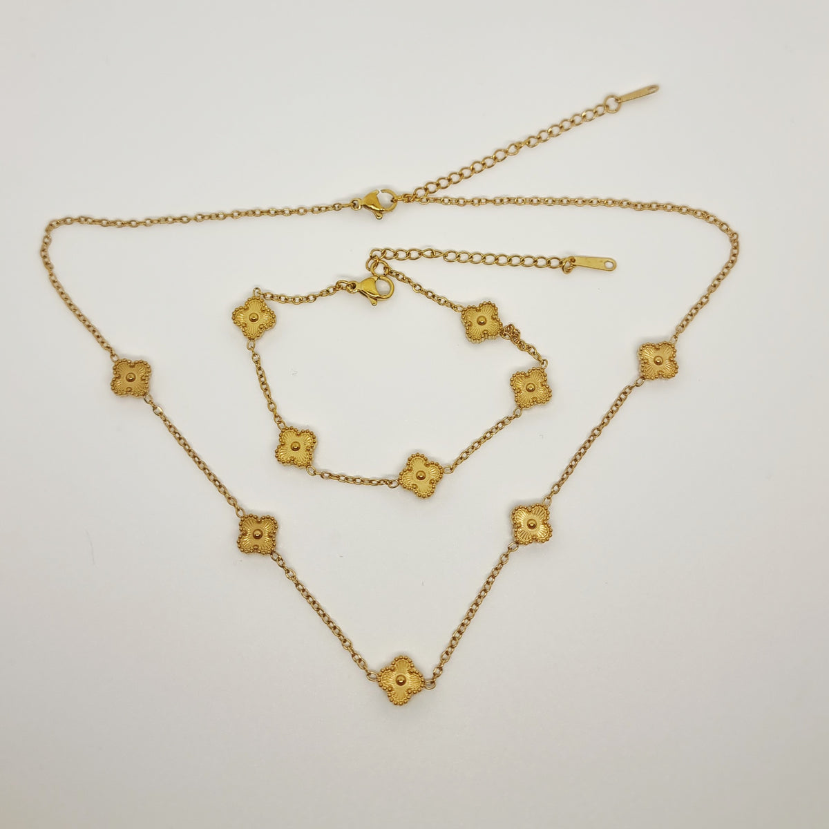 9mm Gold Multi Four-Leaf Clover Necklace