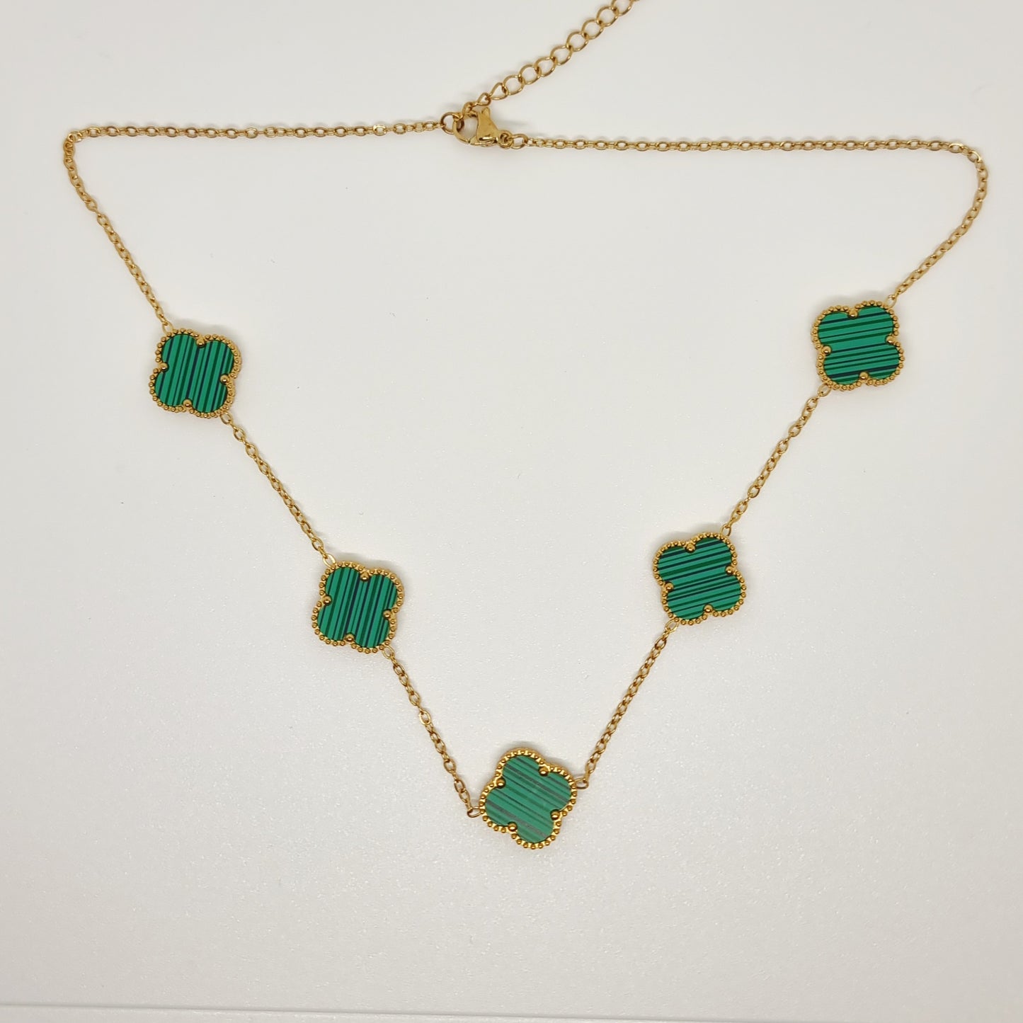 15mm Green Multi Four-Leaf Clover Necklace
