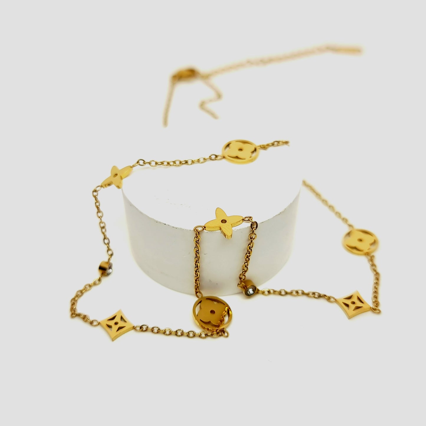 Multi Bling Designer Link Necklace