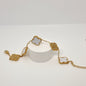 White Diamond Reversible Four-Leaf Clover Chain Bracelet