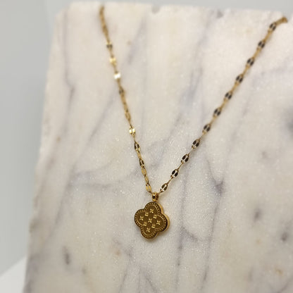 Gold Single Four-Leaf Clover Pendant Necklace