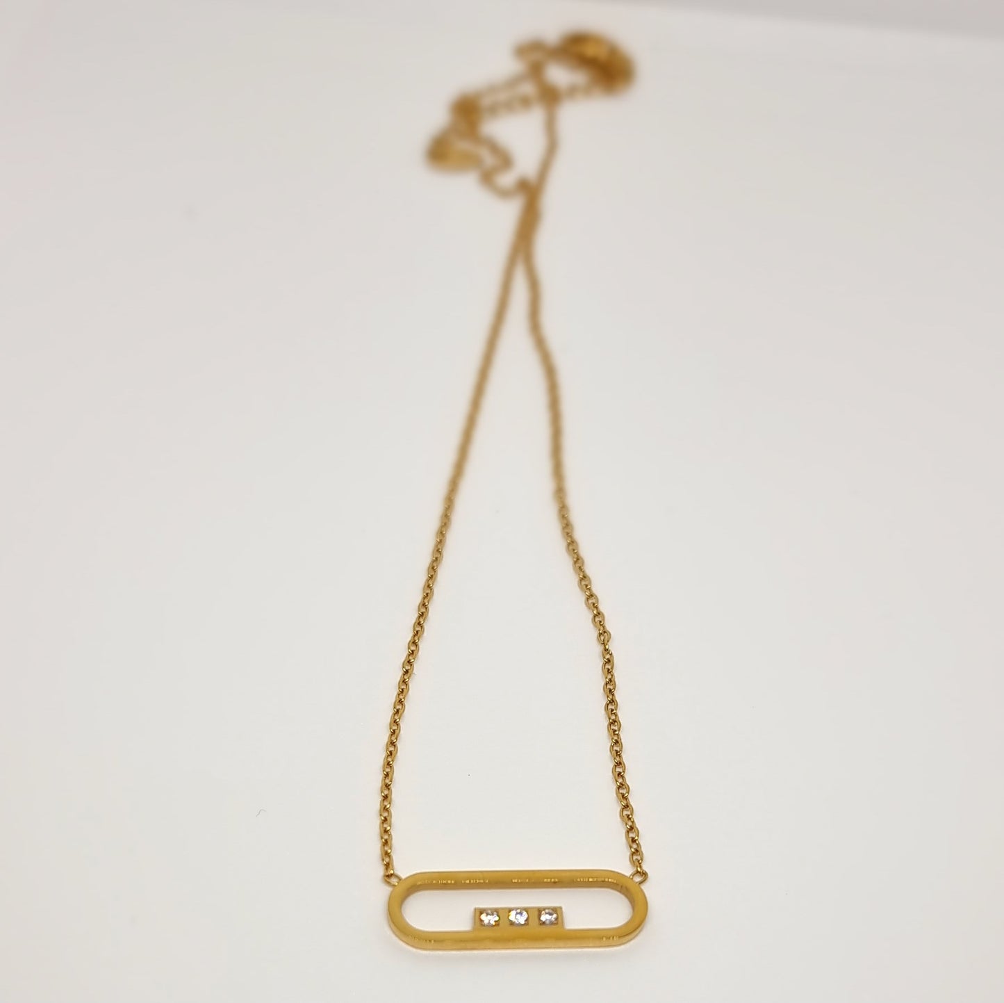 Three Diamond Clip Chain Necklace