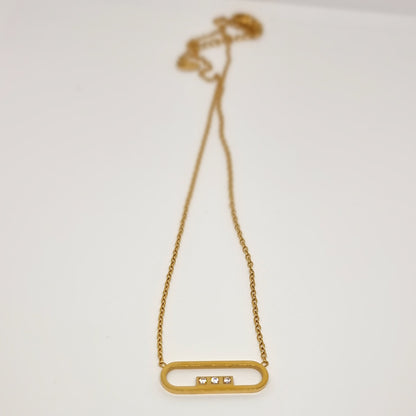 Three Diamond Clip Chain Necklace