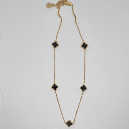 Black Four-Leaf Clover Chain Set