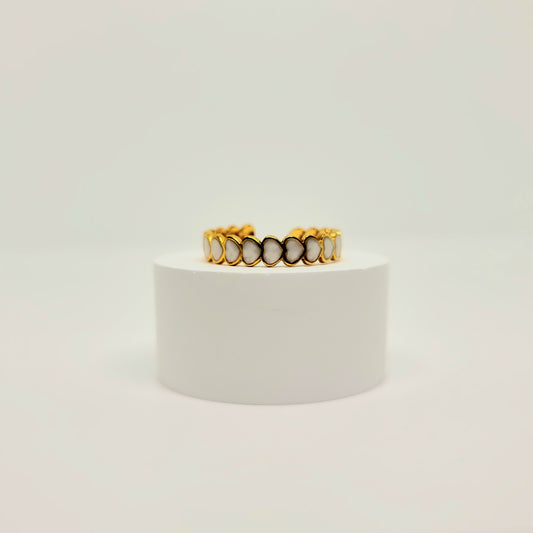 White Heart Adjustable Ring