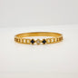 Black & White Four-Leaf Clover Bangle