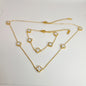 White Multi Four-Leaf Clover Chain Set