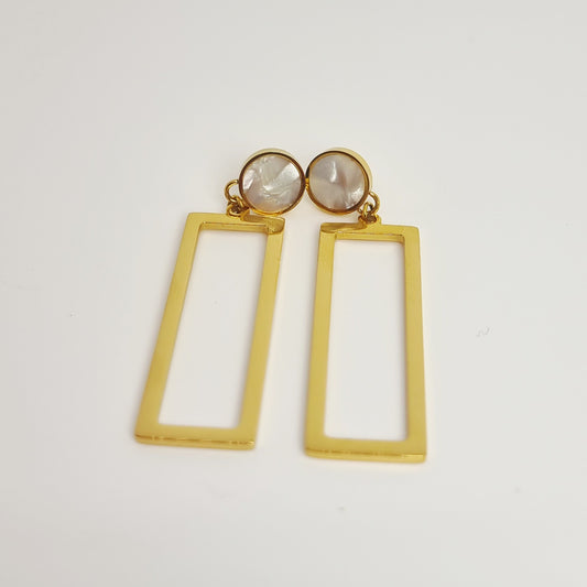 White Drop Line Earrings