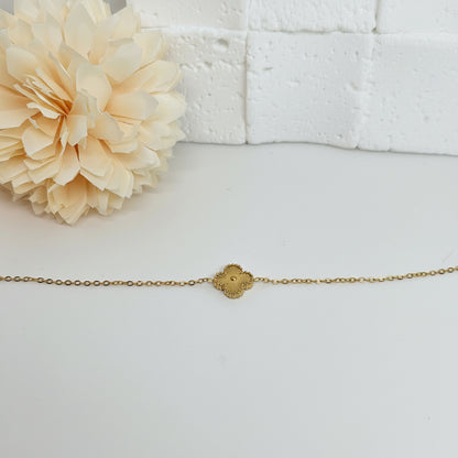 13mm Single Gold Four-Leaf Clover Bracelet
