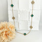 13mm Green Diamond Four-Leaf Clover Chain Necklace