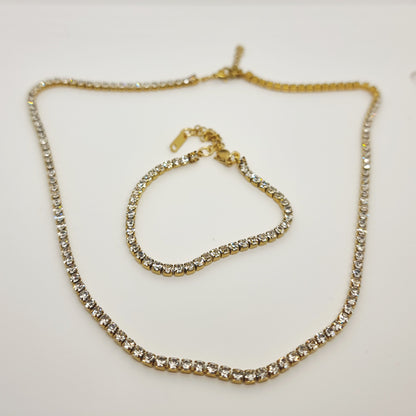 Blingz Gold-Plated Tennis Set