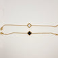 Black & White Reversible Four-Leaf Clover Bracelet