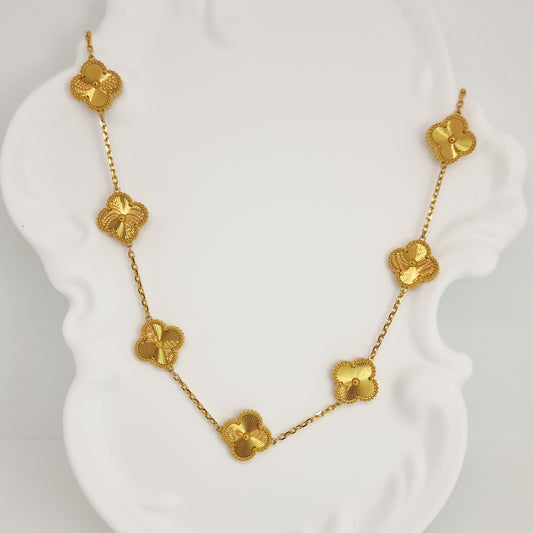 Gold Multi Four-Leaf Clover Necklace