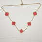 15mm Pink Multi Four-Leaf Clover Necklace