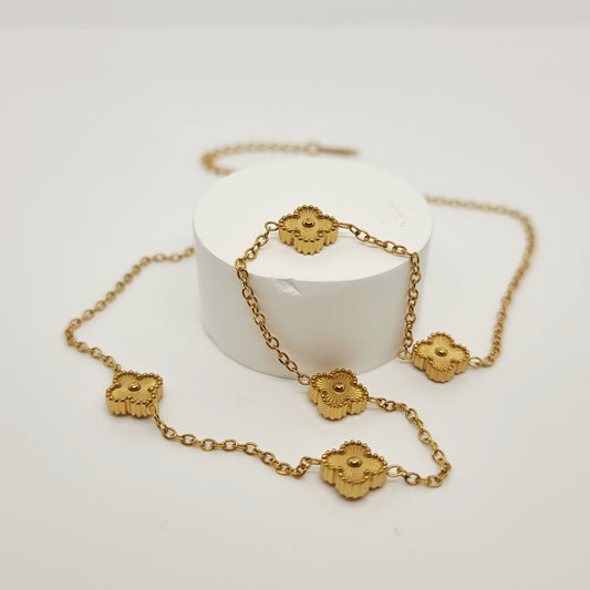 9mm Gold Multi Four-Leaf Clover Necklace