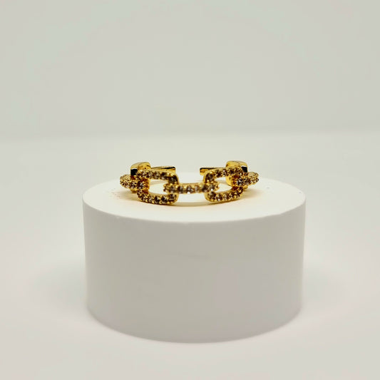 Diamond Link Adjustable Ring