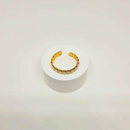 White Heart Adjustable Ring