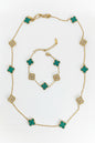 13mm Green Diamond Four-Leaf Clover Chain Set