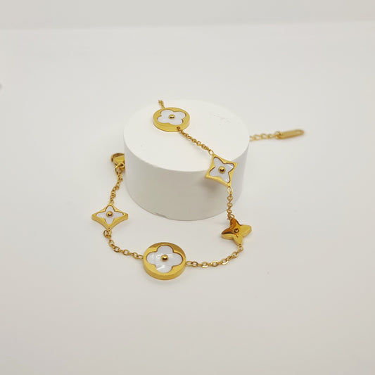 White Drop Link Bracelet