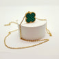 15mm Green Diamond Reversible Four-Leaf Clover Single Pendant