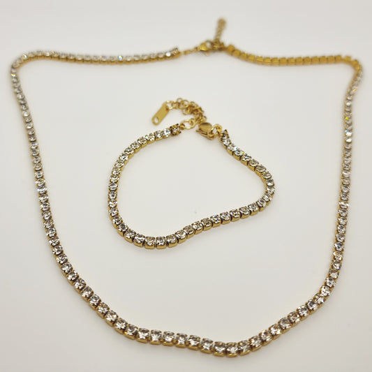 Blingz Gold-Plated Tennis Set