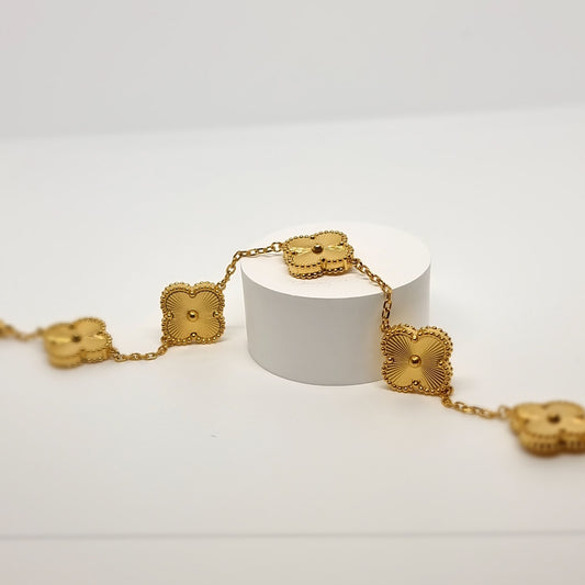 Gold Four-Leaf Clover Chain Bracelet
